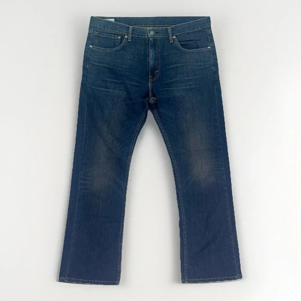 Levi's 527 Slim Bootcut Jeans Mens 36x30‎ Blue Dark Wash Denim Low Rise